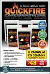 Fire Starters 150 Piece - QUICKFIRE Worlds #1 Waterproof Campers Bulk Buy Free Delivery