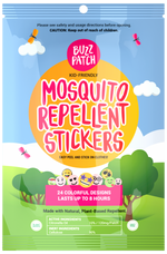 Kids Non-Toxic All Natural Mosquito Insect Repellent Stickers BUZZ PATCH 24 pack