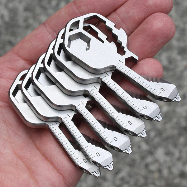 Twin Pack = 2 x 24 - 1 Key Ring Multi Purpose Tools Key Stainless Steel