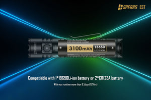 SPERAS High Performance Flashlight 1900 Lumen 210 Metre Distance USB Recharge Save $20